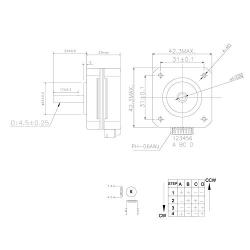 [3pcs of Pack] Nema 17 Stepper Motor,42x23mm 42BYGH Motor 4-Lead Wire 130mN.m 1.5A with 1M Cable for CNC,3D Printer