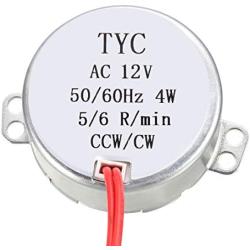uxcell Synchronous Motor AC 12V 5-6RPM 50-60Hz CCW/CW 4W Turntable Gear Box for Microwave Oven