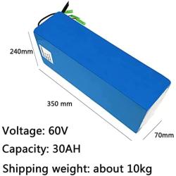 Wnicek 60V 20Ah 30Ah Electric Bike Lithium Battery Rechargeable Li-ion Battery Pack with Charger Fit for 60V 1500W 1200W 1000W Electric Motorcycle Electric Scooter Electric Tricycle