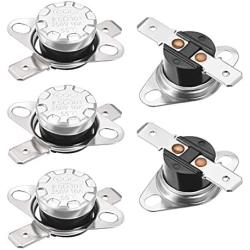 uxcell KSD301 Thermostat 55°C/131°F 10A Normally Closed N.C Adjust Snap Disc Temperature Switch 5pcs