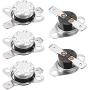 uxcell KSD301 Thermostat 55°C/131°F 10A Normally Closed N.C Adjust Snap Disc Temperature Switch 5pcs