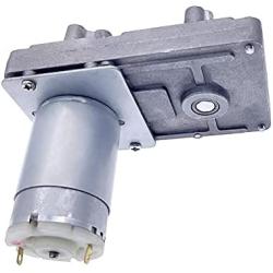 24V Worm Gear Motor 12V Reducer 20-157RPM DC High Torque Electric Motor Metal Gear Reverse Self Lock for Automation Equipment (12V 105RPM)