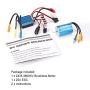 YOUQUKEJI 2435 4800KV 4P Sensorless Brushless Motor with 25A Brushless ESC Electric Speed Controller for 1/16 1/18 RC Car Truck