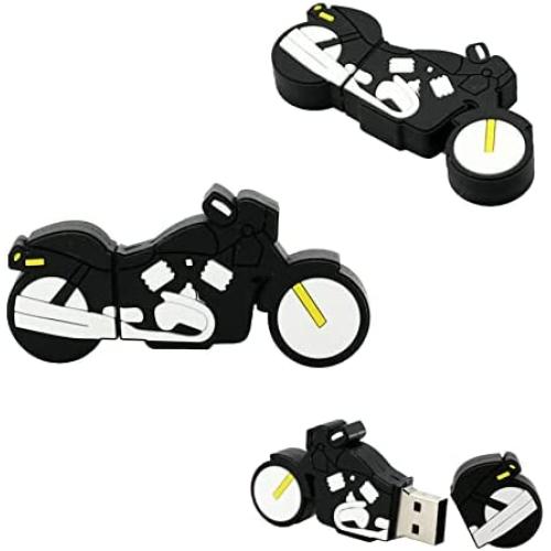 Motor Bike USB Drive - Bike Flash Drive for Boys and Girls - Trendy Motor Bike Flash Drive - Back to School Gifts for Kids (Black Motorbike)