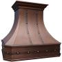 SINDA Classic Hammered Solid Copper Range Hood with High Airflow Cenrtifugal Blower, Stainless Steal Vent with Liner and Internal Motor, Baffle Filter, 30
