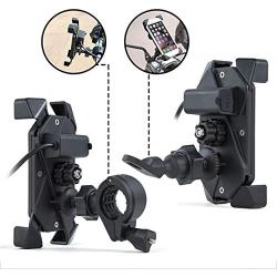Motorcycle Handlebar Mobile Phone Mount Holder USB for Smartphone New Universal Motorcycle Handlebar Phone USB Holder Mount For Mobile Phone Motorcycle