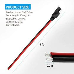 14AWG SAE Quick Connector/Disconnect Plug, SAE Automotive Extension Cable for Motorcycles, Trucks, Solar and Cars - 1ft/30cm 5Pieces