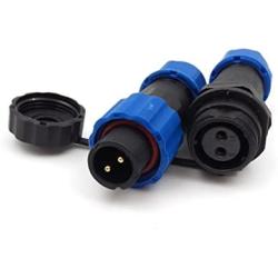 SD13 2pin Waterproof Power Connector, IP68 10A 380V High Voltage Circular Automotive Power Cable Connector (2PIN, Direct Plug x 3set)
