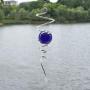 UOUDIO Gazing Ball Spiral Tail Wind Spinner Stabilizer，Indoor Outdoor Decoration Stainless Steel Glass Ball with Hanging Swivel Hook 11