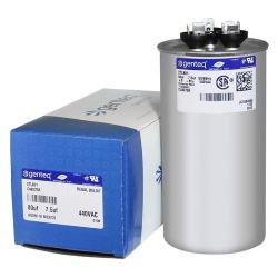 GE/Genteq 27L801BZ3 27L801-80 + 7.5 uf MFD 440 Volt VAC Genteq Replacement Round Dual Run Capacitor
