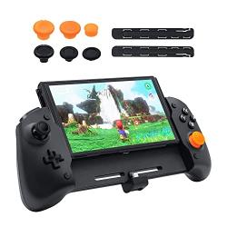 Mcbazel Switch/ Switch OLED Controller Grip for Handheld Mode, Ergonomic Handheld Controller for Switch/ Switch OLED with 6-Axis Gyro/ Dual Motor Vibration/ Support Mapping Button - Black