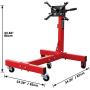 BIG RED AT37912 Torin Steel Rotating Engine Stand with 360 Degree Rotating Head and Folding Frame: 3/4 Ton (1,500 lb) Capacity, Red
