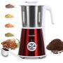 FoundGo 400G Grain Mill Electric Coffee Grinder Multifunction Smash Machine Grinding Machine for Coffee Bean Dry Spices Seeds Cereals Pulverizer Corn Herb Flour Mill with Brush (RED)