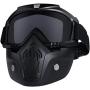 Lunettes de moto avec écran facial amovible, filtre buccal anti-vapeur réglable, sangles antidérapantes, style bullet/fight pour motocross (noir) Lunettes de moto avec écran facial amovible, filtre buccal anti-vapeur réglable, sangles antidérapantes, style bullet/fight pour motocross (noir)