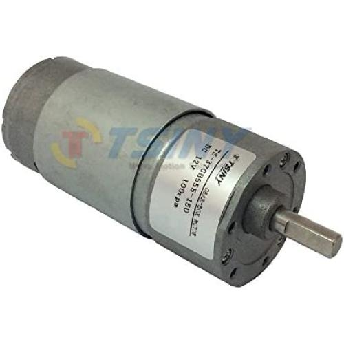 TSINY Small 12V DC 100 RPM Spur High Torque Gear Box Electric Motor