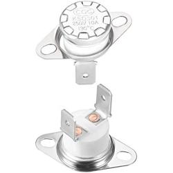 uxcell KSD301 Thermostat 130°C/266°F 10A Normally Closed N.C Adjust Snap Disc Temperature Switch for Microwave,Oven,Coffee Maker 2pcs