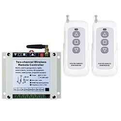 fushionsea Wireless Control Switch DC 12V 24V 36V Motor Forward and Reverse Switch, 2 Channel 30A Relay Remote Control Learning Switch Use for Garage Doors, Window, Motor & More