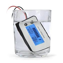 IPX7 Waterproof Battery Monitor12v 24v 36v 48v 60v 72v ,Car Motorcycle Golf cart Battery Meter Digital Battery Capacity Remaining Capacity Percentage Tester with Buzzer Alarm and Temperature(White)