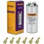 TOMORAL 35+10 MFD 35/10 uF ±5% 370VAC/440 Volt CBB65 Dual Run Round Capacitor for AC. for Condenser Straight Cool or AC Motor and Fan Starting or Heat Pump Air Conditioner (Universal Compatibility)