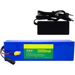 Jieoto Electric Bike Battery 48V 30AH Electric Bicycle Lithium Ion Battery with Charger, Ebike Battery for 1000W 750W 500W Electric Bicycle Scooter Motor