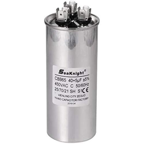 BlueNatHxRPR 40-5 uF MFD CBB65 Capacitor Air Conditioner Capacitor Round Dural Motor Run Capacitor Withstand 450V AC