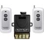 QOFOWIN Wireless Remote Switch,with 984FT Long Range,DC12V/24V/48V/72V RF Remote Switch for Anti-theft Alarms, Roller Lind Door,Gate Barriers Motor cycles (Two Remote Controls 12V)