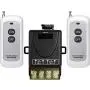 QOFOWIN Wireless Remote Switch,with 984FT Long Range,DC12V/24V/48V/72V RF Remote Switch for Anti-theft Alarms, Roller Lind Door,Gate Barriers Motor cycles (Two Remote Controls 12V)
