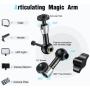 CAMOLO Magic Arm Clamp, Clamp Camera Mount Magnetic 5 Inch Adjustable Articulated Magic Arm + Super Clamp Large Crab Pliers Clip kit, Camera Mount for iPhone DSLR Rig Gopro Smartphone Monitor