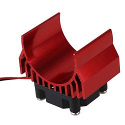Mxfans Red Aluminum Alloy Motor Heatsink with Fan N10095 for RC 1:10 Car 540 550 Motor Heat Sink