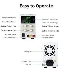30V 5A DC Bench Power Supply Variable 3-Digital LED Display, Switching Lab Power Supply with Free Alligator Clip US Power Cord