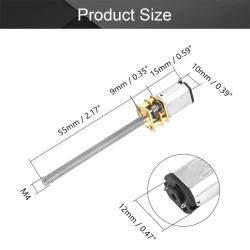 Fielect DC 12V 1000RPM N20 Speed Reduction Gear Motor with M4x55mm Lead Screw Thread Shaft for Electronic Toys Mechanical Arms, DIY Mobile Robot, Smart Cars Project 1Pcs