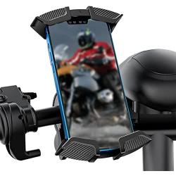 Amiss Bike Phone Holder, Motorcycle Phone Mount, Handlebar Clip of Bike Phone Mount for Electric, Mountain, Scooter and Dirt Bikes, Car Exterior Accessories, Fit for iPhone/Samsung/All Cell Phones