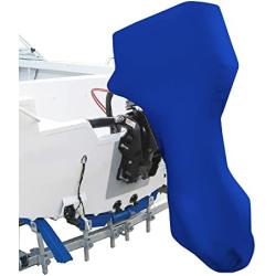 Seamander Outboard Motor Cover ,Full Motor Outboard Cover, Engines Cover Waterproof Boat Cover (Pacific Blue(600D), Fits for 15-20 HP)