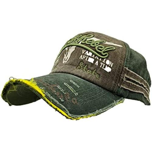 Blackreld South State Cotton Baseball Cap, Adjustable Snapback Dad Hat Cool Vintage Washed Low Profile Classic Summer Hats