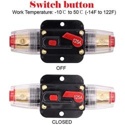 2 Piece 125A Circuit Breaker 12V with Manual Reset,125 amp Inline Fuse Holder for Car Audio, Marine Boat, Stereo Switch and Solar Inverter System
