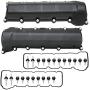 MITZONE Left and Right Side Valve Covers with Gaskte and Bolts Compatible with 2001-2007 Dodge Ram 1500 Durango Dakot Jeep Commander Grand Cherokee 4.7L V8 Replace # 53021828AA 53021829AD