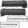 MITZONE Left and Right Side Valve Covers with Gaskte and Bolts Compatible with 2001-2007 Dodge Ram 1500 Durango Dakot Jeep Commander Grand Cherokee 4.7L V8 Replace # 53021828AA 53021829AD