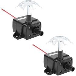 Mini Submersible Water Pump 2 Pack, DC 12V Ultra-Quiet Electric Brushless Submersible Fountain Pump for Aquarium Fish Tank Hydroponic Fountains