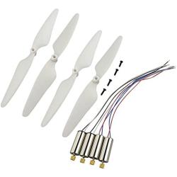 Upgrade Motors Main Blade Propellers for Hubsan H502E H502S Drone Replacement CCW CW with Metal Gear RC Quad Copter Spare Parts Set (White)