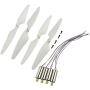 Upgraded Propellers Three Blades Two Blades Main Blade Propeller Motors with Metal Gears for Hubsan H502E H502S Drone Replacement CCW CW RC Quadcopter Spare Parts Set (White)