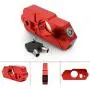 Motorcycle Grip Lock Handlebar Throttle Security Lock Anti-Theft Scooters with 2 Keys fit for ATV Motorcycles Dirt Street Bike (Red)