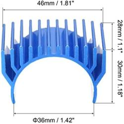 MECCANIXITY Motor Heat Sink Cooling Fins Aluminum 36mm Dia Dark Blue for 540 550 Motor