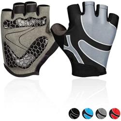 Cycling Gloves Bicycle Gloves Padded Breathable Half Finger Gloves Road Mountain Bike Riding Gloves for Men and Women Motorcycle Outdoor Gloves