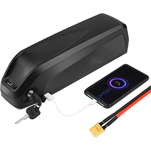 Jieoto E-Bike Battery 48V 15Ah Electric Bicycle Rechargeable Lithium Ion Batteries with 2A Charger + USB, for 350W 500W 750W Electric Bicycle Motor