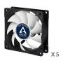 ARCTIC F8 PWM PST (5 Pack) - 80 mm PWM PST Case Fan with PWM Sharing Technology (PST), Very Quiet Motor, Computer, Fan Speed: 300-2000 RPM - Black/White