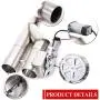 RJSPHH 2.5 Inch Electric Exhaust Cutout Motor E-cut Valve Kit Dual Flaps Type, Y Pipe 2 pcs with One Controller Remote Kit