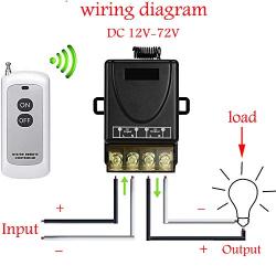 VONVOFF Wireless Remote Switch,with 984FT Long Range DC12V/24V/48V/72V Switch for Anti-Theft Alarms, Security Systems Roller Lind Door,Gate Barriers,Motor Cycles etc (12V Remote Switch)