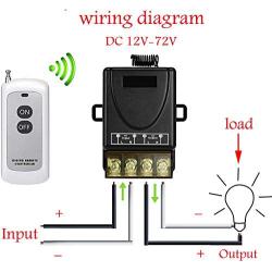 YETOR Remote Control Switch,DC 12V/24V/48V/72V/ 40A Relay Wireless Remote Switch with 984FT Long Rage for Anti-Theft Alarms, Security Systems Roller Lind Door,Gate Barriers(12V Switch)