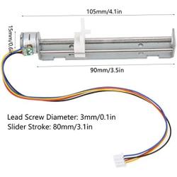 Electric Linear Guide Rail Motion Slide Actuator Module 80mm Stroke Driven by 2Phase 4Wire Stepper Motor for DIY CNC Linear Position Kit Engraving Machine