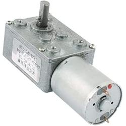 sourcing map Turbo Worm Geared Motor DC 12V 2RPM 6mmx13mm D-Shape Shaft Electric Power Silver Tone
